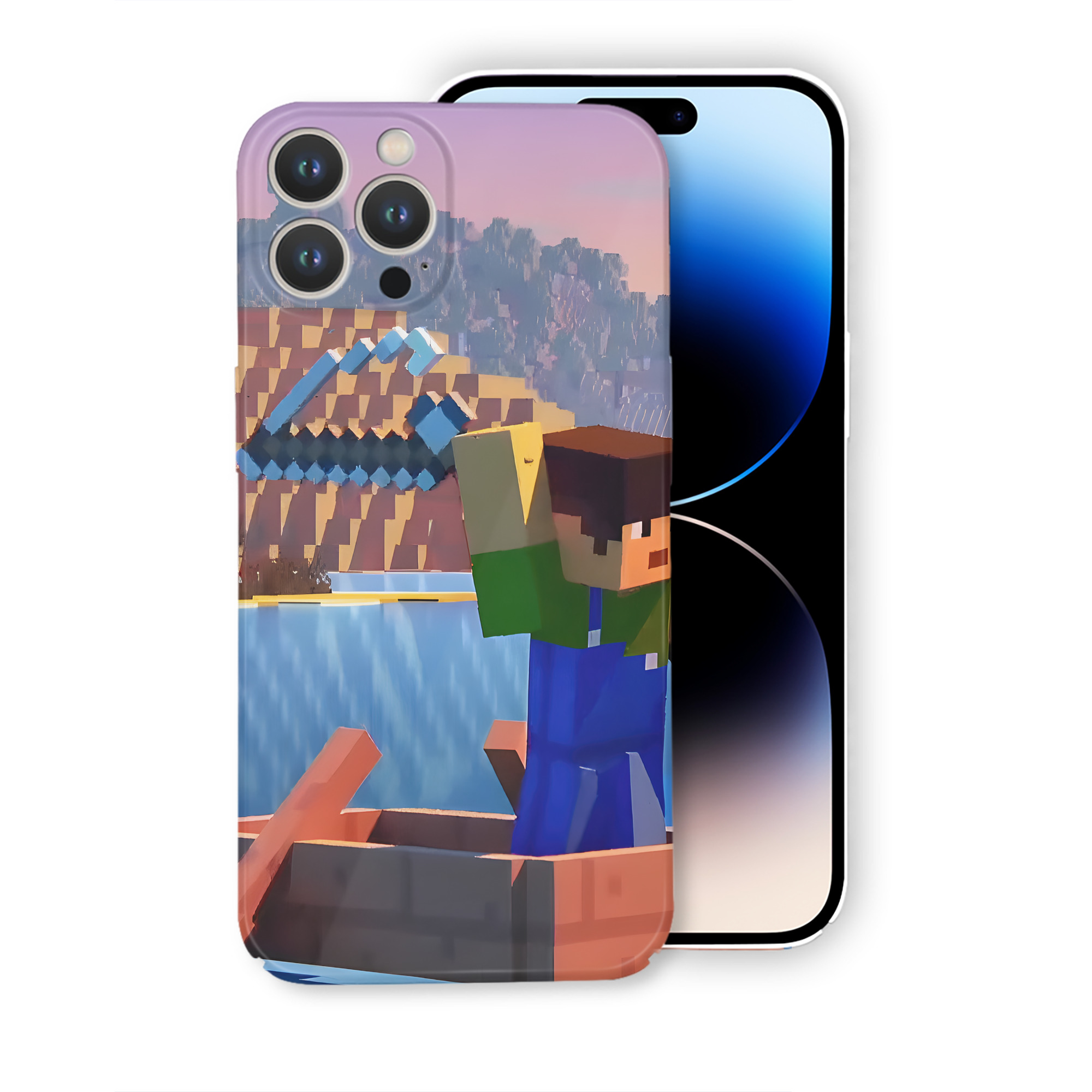 （画像用） マインクラフト ブロックの世界 Minecraft MC Block world 【iPhone 14シリーズ対応】ハードケース